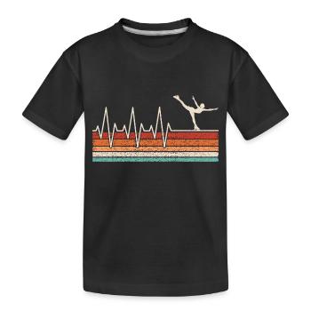 Eisläufer Herzschlag - Kinder Premium Bio T-Shirt - Schwarz - Vorne