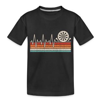 Dart player heartbeat - Kids' Premium Organic T-Shirt - black - Front