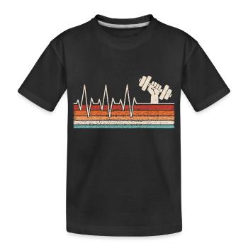 Haltère Heartbeat - T-shirt bio Premium Enfant - noir - Devant