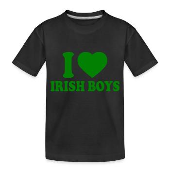 I love irish boys - Kinder Premium Bio T-Shirt - Schwarz - Vorne