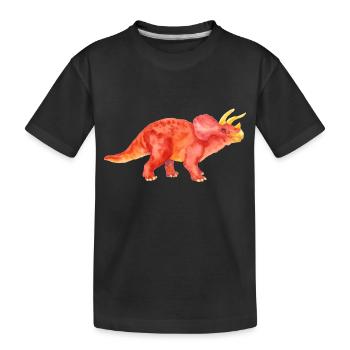 Triceratops - Kinder Premium Bio T-Shirt - Schwarz - Vorne