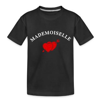 mademoiselle cœur flèche - T-shirt bio Premium Enfant - noir - Devant