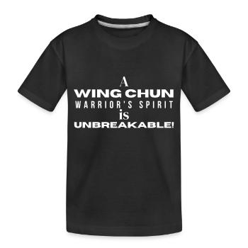 Der Geist des Wing Chun-Jägers ist unzerstörbar - Kinder Premium Bio T-Shirt - Schwarz - Vorne