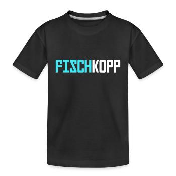 Fischkopp Fisch Fischkopf Küste Angler Fischer - Kinder Premium Bio T-Shirt - Schwarz - Vorne