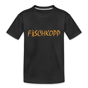 Fischkopp Fisch Fischkopf Küste Angler Fischer - Kinder Premium Bio T-Shirt - Schwarz - Vorne