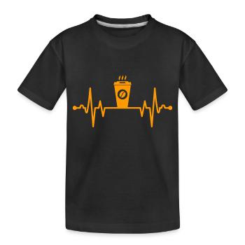 Battement de cœur café - T-shirt bio Premium Enfant - noir - Devant