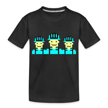 Construction Worker Pixel 02 - Kids' Premium Organic T-Shirt - black - Front
