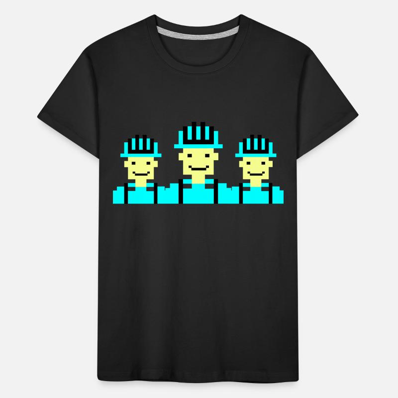 Construction Worker Pixel 02 Kids' Premium Organic T-Shirt