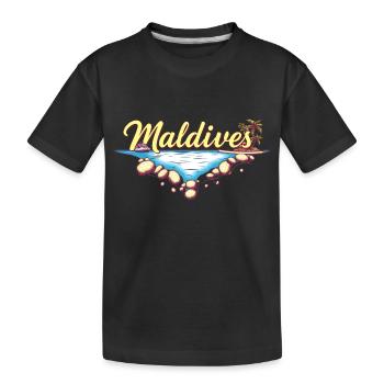 Malediven Geschenkidee - Kinder Premium Bio T-Shirt - Schwarz - Vorne