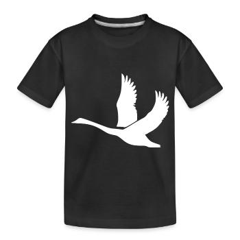 Schwan mit gewaltigen Schwingen - Kinder Premium Bio T-Shirt - Schwarz - Vorne
