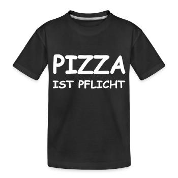 Pizza - Kinder Premium Bio T-Shirt - Schwarz - Vorne