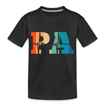 Heartbeat retro physician assistant - Kids' Premium Organic T-Shirt - black - Front