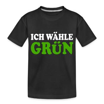 ich wähle grün - Kinder Premium Bio T-Shirt - Schwarz - Vorne