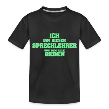 Sprechlehrer als Beruf - Kinder Premium Bio T-Shirt - Schwarz - Vorne