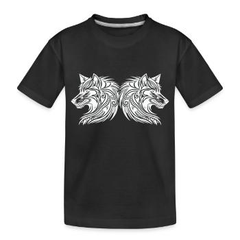 wolf tribal wölfe - Kinder Premium Bio T-Shirt - Schwarz - Vorne