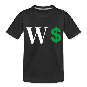 Buchstabe w Dollar - Kinder Premium Bio T-Shirt - Schwarz - Vorne