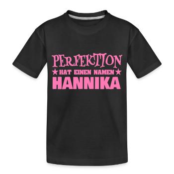 Woman's name Hannika - Kids' Premium Organic T-Shirt - black - Front