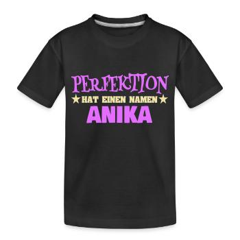 Woman's name Anika - Kids' Premium Organic T-Shirt - black - Front