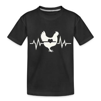 Hühnerzucht mit Herzschlag - Kinder Premium Bio T-Shirt - Schwarz - Vorne