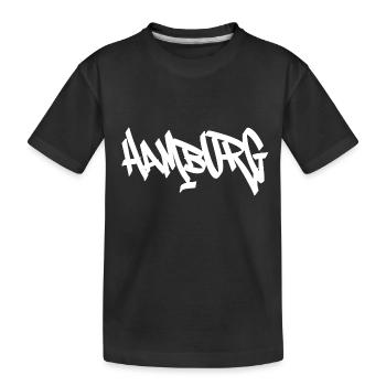 Hamburg Graffiti-Schriftzug - Kinder Premium Bio T-Shirt - Schwarz - Vorne