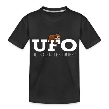Ultra Faules Objekt Faultier - Kinder Premium Bio T-Shirt - Schwarz - Vorne