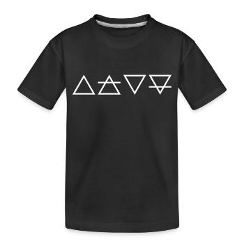 Éléments Wicca : feu, air, eau, terre - T-shirt bio Premium Enfant - noir - Devant