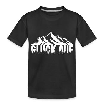 Glueck auf Berg - Kinder Premium Bio T-Shirt - Schwarz - Vorne