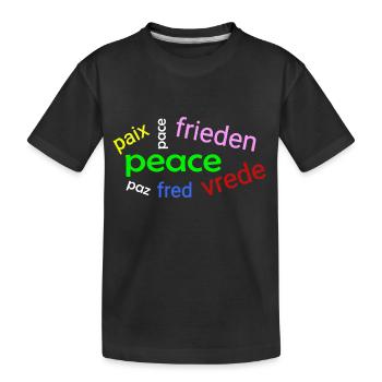 Nuage de mots de paix - T-shirt bio Premium Enfant - noir - Devant