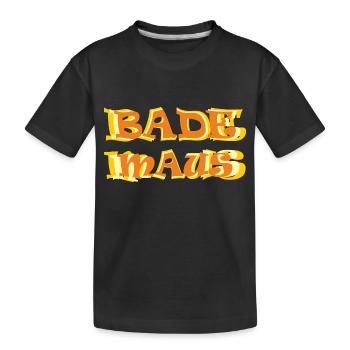 Bademaus Eis baden schwimmen Freibad Urlaub Somme - Kinder Premium Bio T-Shirt - Schwarz - Vorne