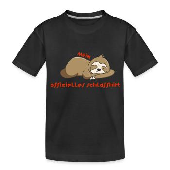 Sleep well with me – your cute sloth shirt! - Kids' Premium Organic T-Shirt - black - Front