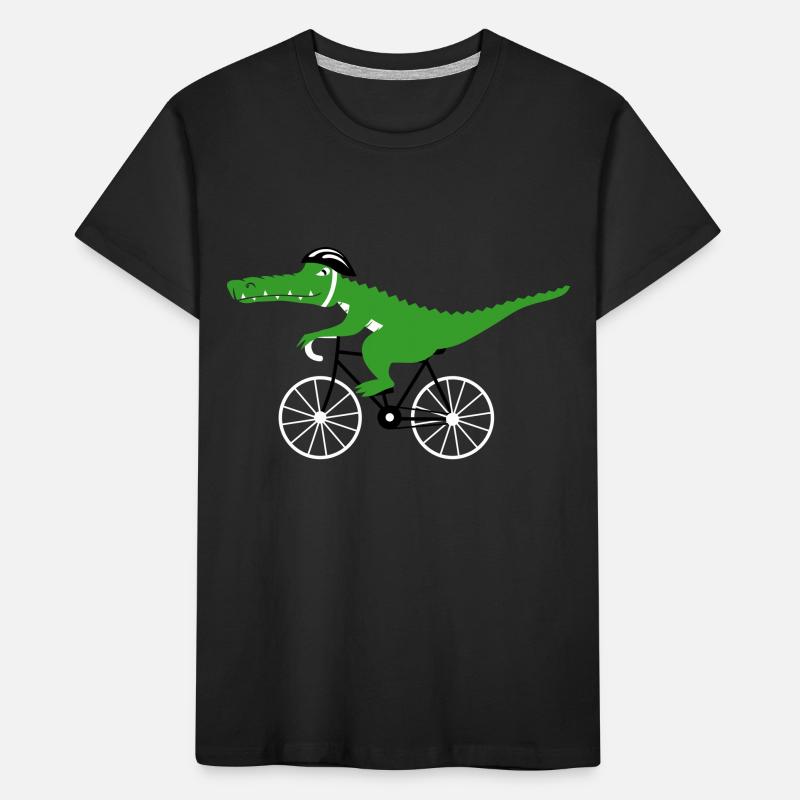 crocodile on bicycle Kinder Premium Bio T-Shirt