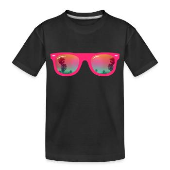 Lunettes de soleil d'été - T-shirt bio Premium Enfant - noir - Devant