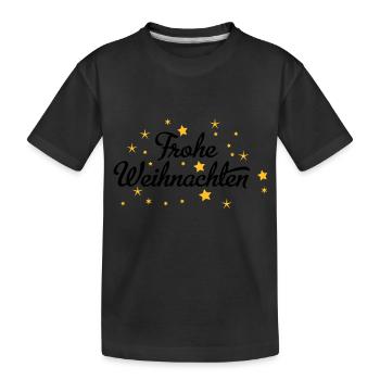 Frohe Weihnachten - Kinder Premium Bio T-Shirt - Schwarz - Vorne