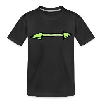 Grüner Doppelpfeil links und rechts - Kinder Premium Bio T-Shirt - Schwarz - Vorne