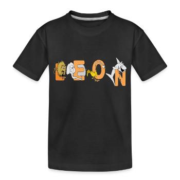 Leon - Kinder Premium Bio T-Shirt - Schwarz - Vorne