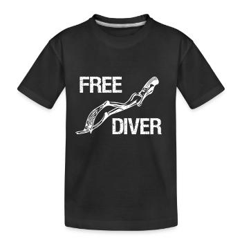 Freediver - apnea diver - Kids' Premium Organic T-Shirt - black - Front