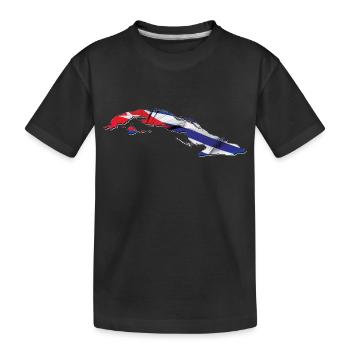 Kuba Flagge in der Kuba Landkarte - Kinder Premium Bio T-Shirt - Schwarz - Vorne