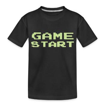 Game Start - Kids' Premium Organic T-Shirt - black - Front