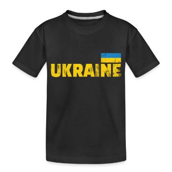 ukraine fahne - Kinder Premium Bio T-Shirt - Schwarz - Vorne