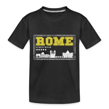 Rome Rome Italy City Skyline Home Love - Kids' Premium Organic T-Shirt - black - Front