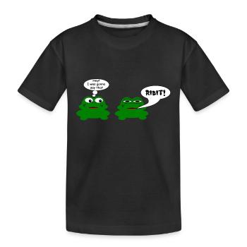 Frog chat - Kids' Premium Organic T-Shirt - black - Front