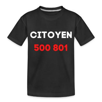 citoyen 500 801 numéro gouvernement - T-shirt bio Premium Enfant - noir - Devant