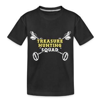 Chasseur de trésors Chasse au trésor Détecteur de métaux - T-shirt bio Premium Enfant - noir - Devant