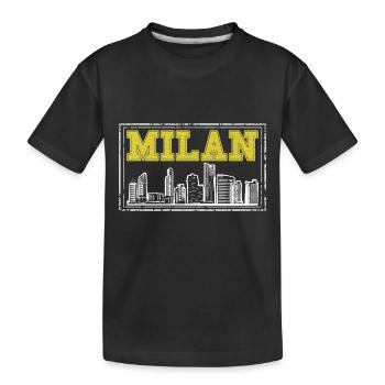 Milan Milan Italy City Skyline Home Love - Kids' Premium Organic T-Shirt - black - Front