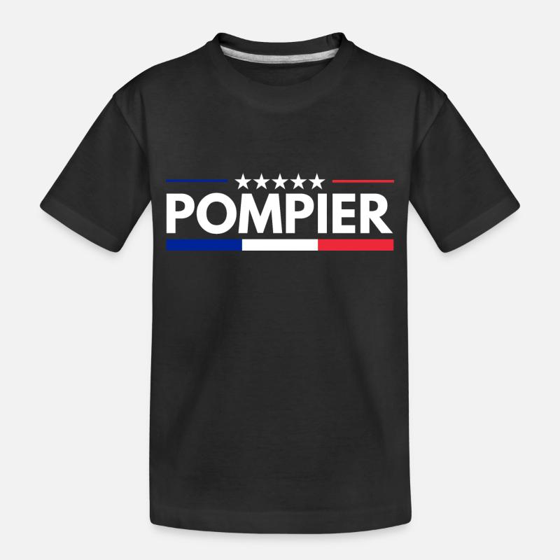 Pompier français Bleu Blanc Rouge - T-shirt bio Premium Enfant - noir