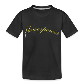 flowerpower gelb - Kinder Premium Bio T-Shirt - Schwarz - Vorne