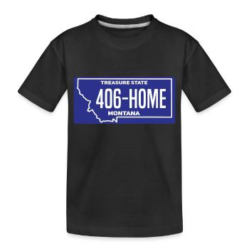406 Home Montana Kartendesign für stolze Montaner - Kinder Premium Bio T-Shirt - Schwarz - Vorne
