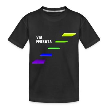 Via ferrata via ferrata Sports alpins de montagne - T-shirt bio Premium Enfant - noir - Devant