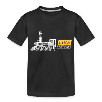 Live Steam - Dampflokomotive - Kinder Premium Bio T-Shirt - Schwarz - Vorne