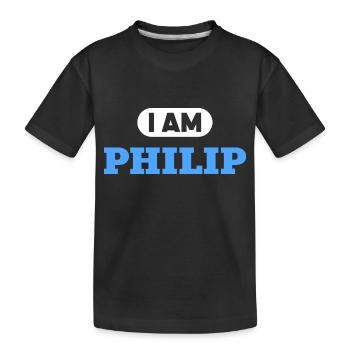 Philip Namenszusatz für stolze Philips - Kinder Premium Bio T-Shirt - Schwarz - Vorne